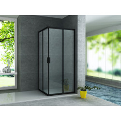 Aloni shower cubicle corner entry frame black matt (BXBxH) 800 x 800 x 1900 mm - CR-B8080 - 0