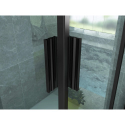 Aloni shower cubicle corner entry frame black matt (BXBxH) 800 x 800 x 1900 mm - CR-B8080 - 2