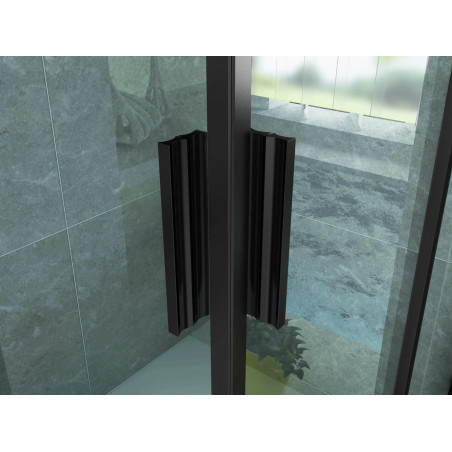 Aloni shower cubicle corner entry frame black matt (BXBxH) 800 x 800 x 1900 mm