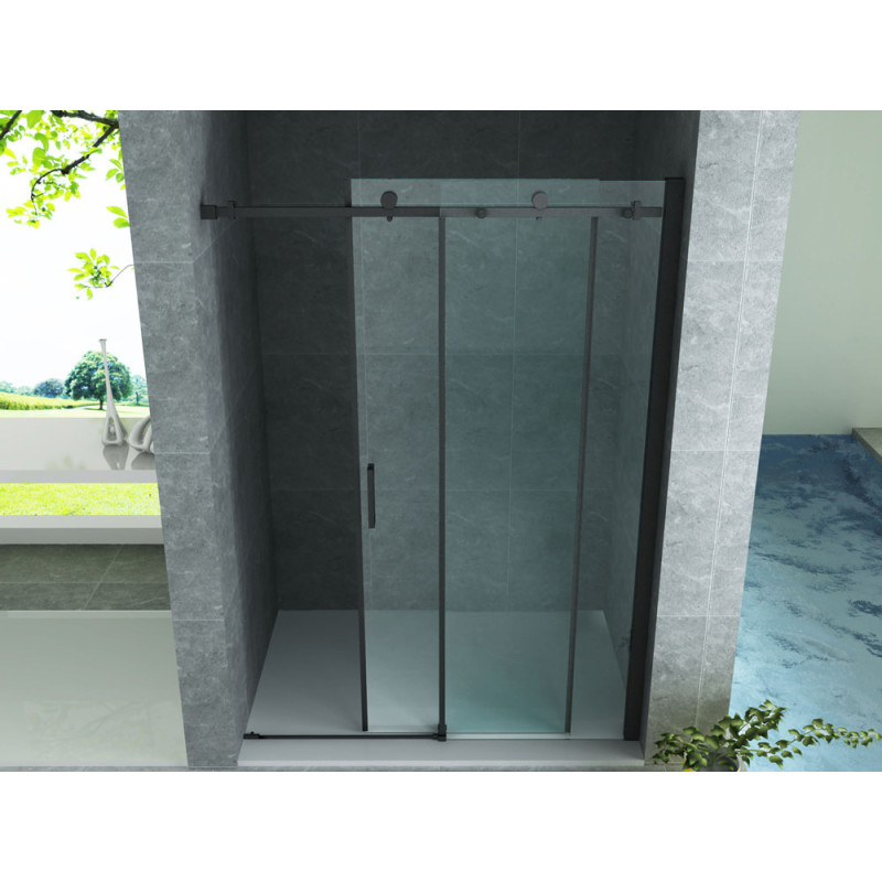 Aloni niche door sliding door black matt 8 mm (BXH) 1400 x 2000 mm - CR-045A14 - cover