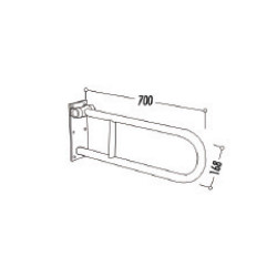 Creavit toilets bath wall handle handle bent stainless steel 700mm - TB110 - 1