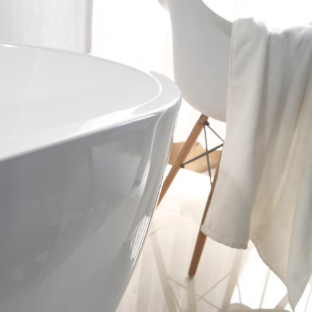 Aloni Rondo Freistehende Badewanne Acryl Weiß rund 180 x 80 cm