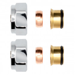2 x clamping ring fitting brass chrome 3/4 "for copper pipes Euroconus 15mm - BLR221 - 0