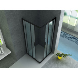 Aloni shower cubicle corner entry frame black matt (BXBxH) 900 x 900 x 1900 mm - CR-B9090 - 1