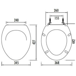 Creavit Duroplast WC Sitz Toilettensitz Edelstahl-Scharniere mit Absenkautomatik Weiß - KC0703.01.0000E - 1
