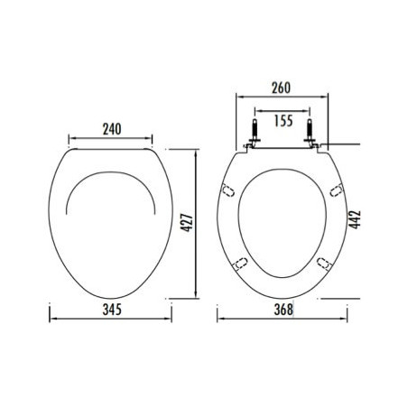 Creavit Duroplast WC Sitz Toilettensitz Edelstahl-Scharniere mit Absenkautomatik Weiß