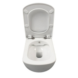 Creavit Design RimOff Hänge WC mit Taharet Edelstahl-Düse (Bidet) Weiß - EG321-00CB00E-0005 - 1