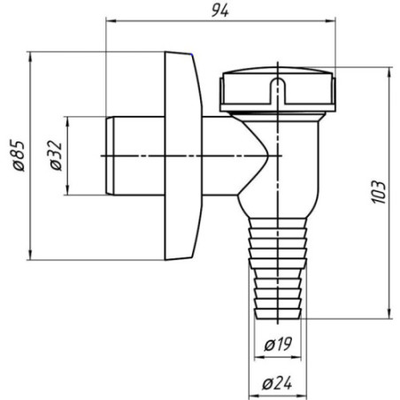 Belvit Waschmaschinen Siphon 32 x 19mm (Kürzbar 24 mm)
