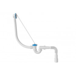 Aloni Flexibler Siphon für Badewanne Badewannensiphon mit Überlaufgarnitur Ø 50 mm - 1521 - 0