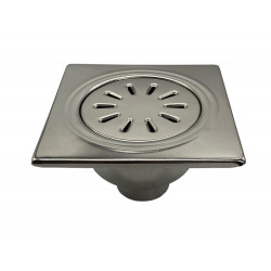 Floor drain stainless steel 150 x 150 mm yard drain shower outlet bath drain outlet vertical DN50 - FS156A - 2