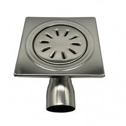 Floor drain stainless steel 150 x 150 mm Hof ??drain Shower drain bath drain departure horizontal DN50 - FS155 - 1