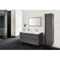 Sally bathroom tall cabinet 160cm gray high gloss - BD160.03 - 1