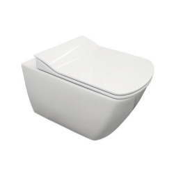 Creavit Design RimOff Hänge WC mit Taharet Edelstahl-Düse (Bidet) Weiß - EG321-00CB00E-0005 - 0