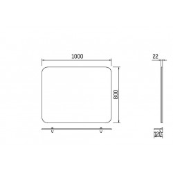 Creavit Piano 100 mirror with shelf (1000x800x120 mm) - PI1100.01.FS - 1