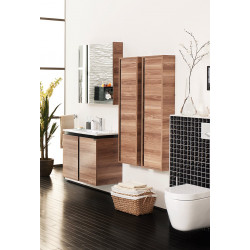 Creavit Verti bathroom mirror cabinet walnut black 780x800x170 mm - VE1080.00.VV - 1