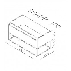 Sharp Badezimmer Unterschrank 100 cm - SHP100.07 - 2
