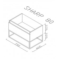 Sharp bathroom cabinet 80 cm - SHP080.07 - 2