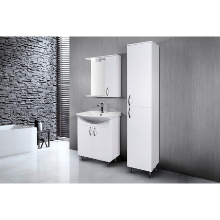 Aleco 65 bathroom furniture cabinet with feet white