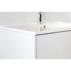 Hayat Badezimmer Unterschrank 80 cm Weiß glänzend + Waschbecken - KEY2428-80 - 0