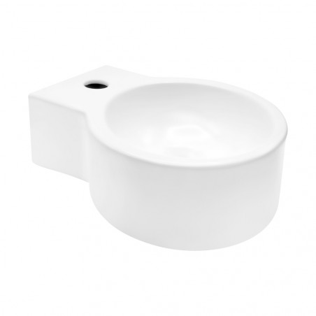Aloni design hand washbasin washbasin round white with tap hole 35 x 28 x 16 cm