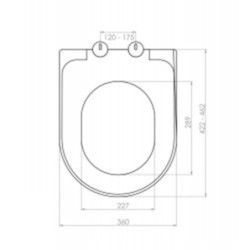 Creavit Duroplast WC Sitz Toilettensitz Absenkautomatik Softclose Rot - KC0103.03.1100E - 1