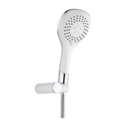 Aloni Bianco hand shower set with shower hose and wall bracket white chrome - TM52065 - 0