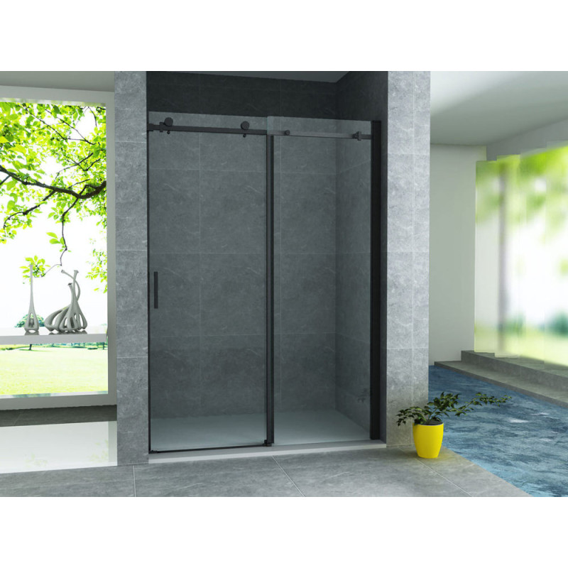 Aloni niche door sliding door black matt 8 mm (BXH) 1200 x 2000 mm - CR-045A12 - cover