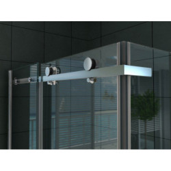 Aloni shower cabin sliding door + side wall clear glass 8 mm (TXBXH) 900 x 1200 x 1950 mm - CR045F-90120 - 0