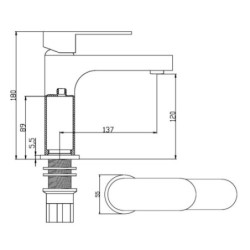 Aloni Lux Waschtischmischer Design Chrom - ZS40503 - 1
