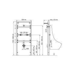 Belvit Trockenbau Vorwandelement, Montageelement für Urinal - BV-VR5001 - 1