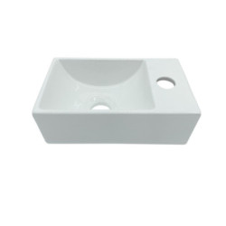 Aloni ceramic design hand washbasin white tap hole right 30 x 18.5 x 9.5 cm - 431-R - 1