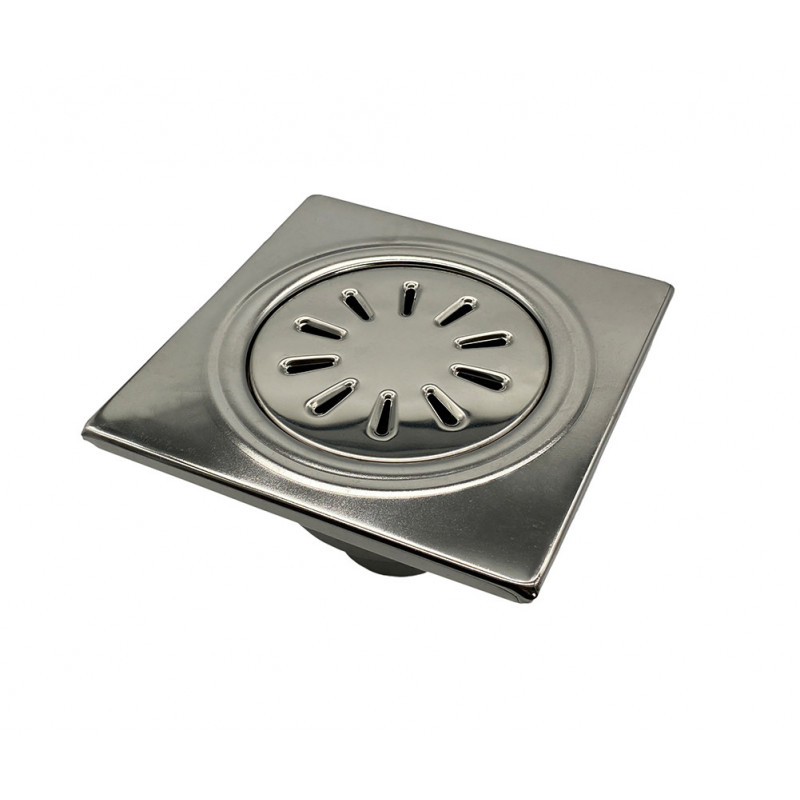 Floor drain stainless steel 150 x 150 mm yard drain shower outlet bath drain outlet vertical DN50 - FS156A - cover