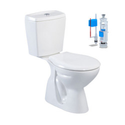 Stand-WC mit Keramik-Spülkasten und Softclose WC-Sitz Senkrecht Boden - S-ESW002 - 1
