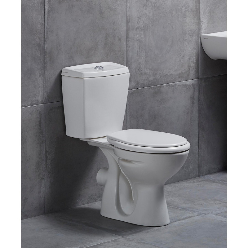 Stand-WC mit Spülkasten Softclose WC-Sitz Deckel Toilette WC Waagerecht Wand - S-ESW001 - cover