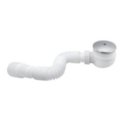 Aloni Duschablauf Flach Flexible Ablaufgarnitur Siphon für Dusche mit Sieb Ø 50 mm - 1621 - 0
