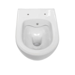 Aloni Spülrandloses Hänge WC mit integrierter Kalt- und Warmwasserarmatur und Taharet/Bidet/Dusch-WC Funktion Weiß - AL55800 - 1