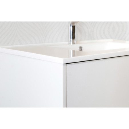 Hayat Badezimmer Unterschrank 60 cm Weiß glänzend + Waschbecken