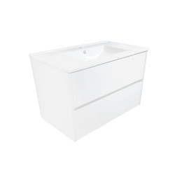 Hayat Bathroom Base cabinet 80 cm white glossy + sink - KEY2428-80 - 0