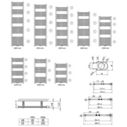 Belrad Badheizkörper Mittelanschluss Weiß - 1600x600 - 712w - BW1600600 - 1