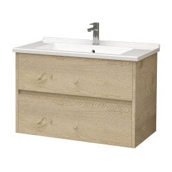 Hayat Bathroom Base cabinet 80 cm oak + washbasin - KEY3480-80 - 0