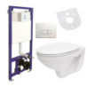 Hänge Wand WC mit Spülkasten, Vorwandelement, Schallschutz und Betätigungsplatte Komplett-Set