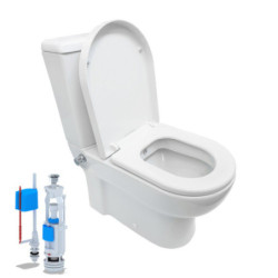 Stand-WC Dusch/Taharet Kombination + Armatur + Spülkasten + Deckel Komplett-Set - BV-SW2001 KomplettSet - 0