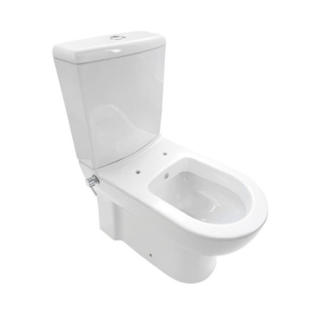 Stand-WC Dusch/Taharet Kombination + Armatur + Spülkasten + Deckel Komplett-Set
