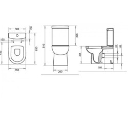 Stand-WC Dusch/Taharet Kombination + Armatur + Spülkasten + Deckel Komplett-Set - BV-SW2001 KomplettSet - 6