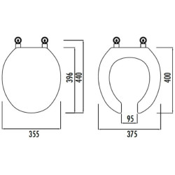 Duroplast WC Sitz Toilettensitz Edelstahl Scharniere Absenkautomatik Softclose - KC0403.01.0000E - 1