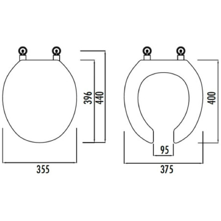 Duroplast WC Sitz Toilettensitz Edelstahl Scharniere Absenkautomatik Softclose