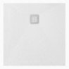 Veroni Duschwanne aus Kompositstein mit Schiefer-Muster flach (TxBxH) 90 x 90 x 3 cm Weiß