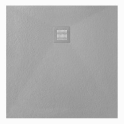 Veroni Duschwanne aus Kompositstein mit Schiefer-Muster flach (TxBxH) 90 x 90 x 3 cm Grau - SL99G - 0