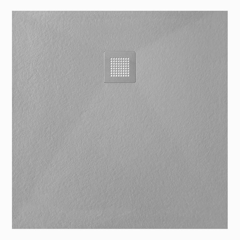 Veroni Duschwanne aus Kompositstein mit Schiefer-Muster flach (TxBxH) 90 x 90 x 3 cm Grau - SL99G - cover
