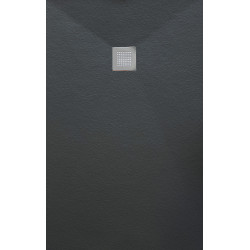 Veroni Duschwanne aus Kompositstein mit Schiefer-Muster flach (TxBxH) 180 x 90 x 3 cm Schwarz - SL918Z - 3